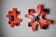 Pair of puzzle sconces by hustadt leuchten red ceramics, germany, 1960