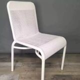 White woven resin garden chair