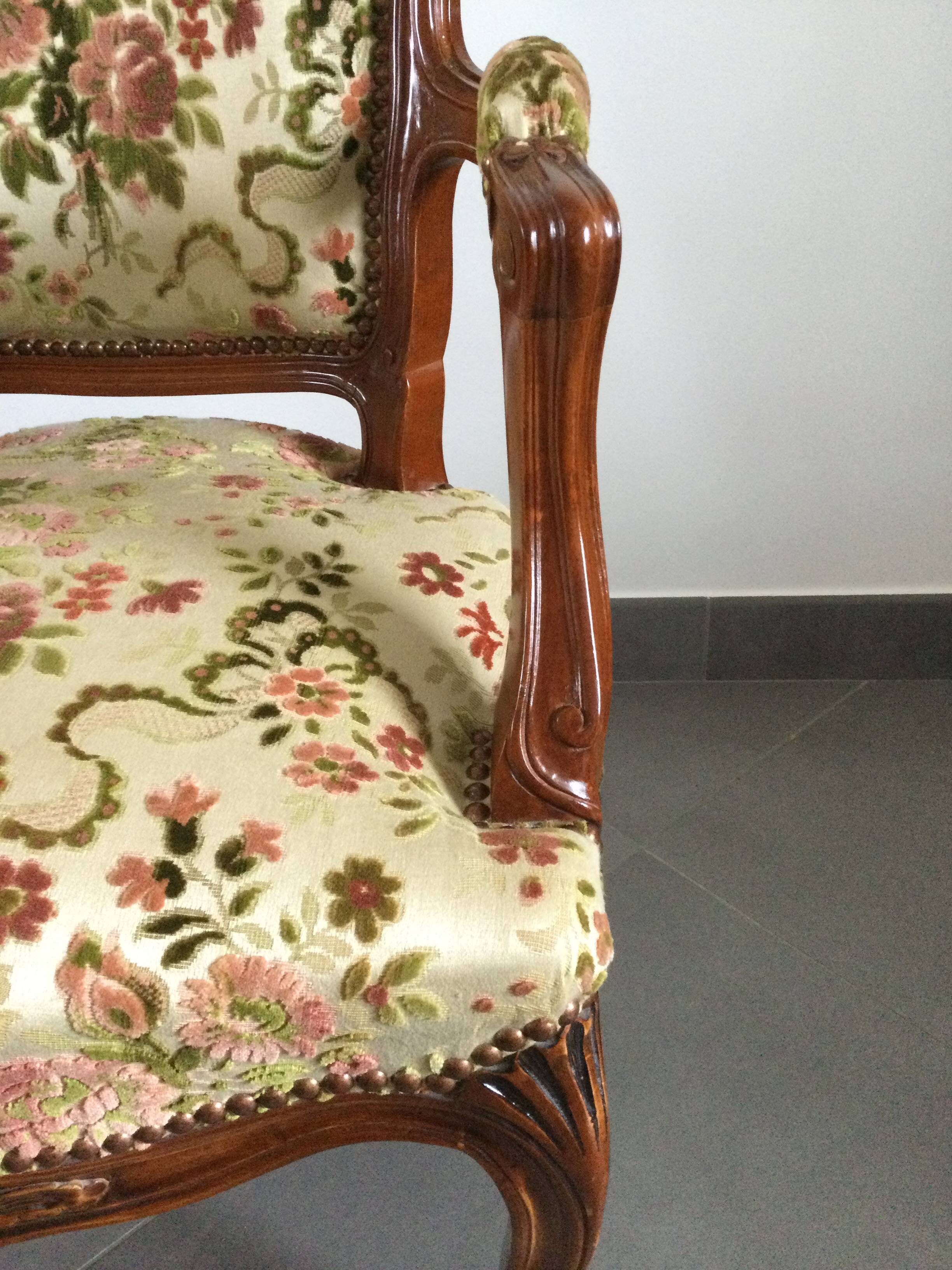 Louis XV Style Armchair In Cherry
