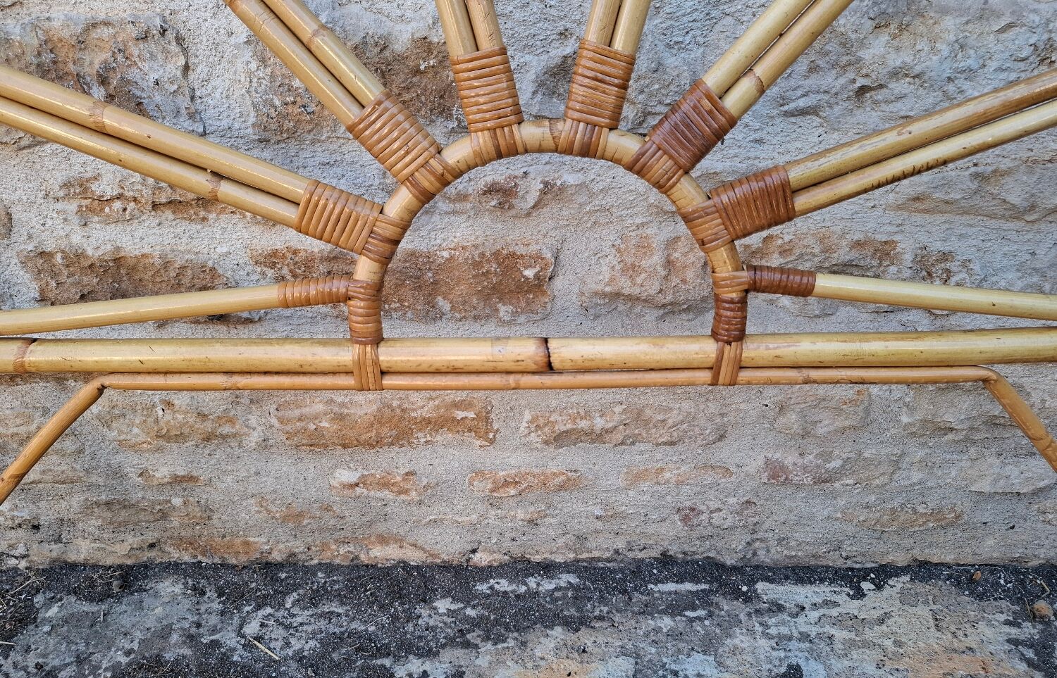 Bamboo and rattan headboard