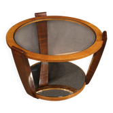 Table basse italienne en bois et verre, années 60