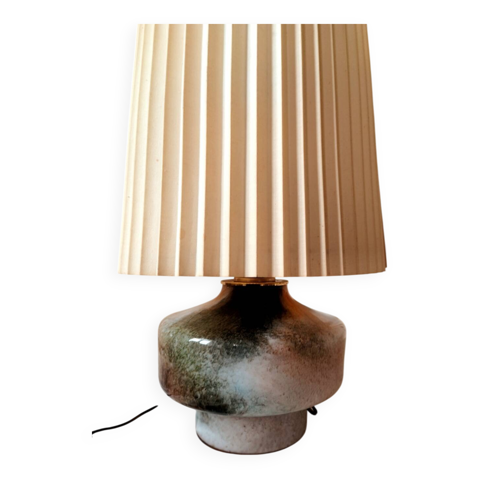 Handmade lamp in brass and Murano glass