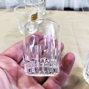 Set of 8 cut glass shot glasses France Arcoroc