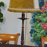 Lampe à poser en fer battu, façon haute epoque, h 70 cm