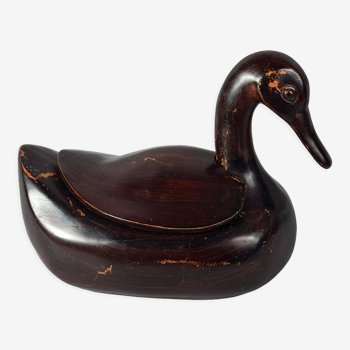 Boite en bois figurant un canard