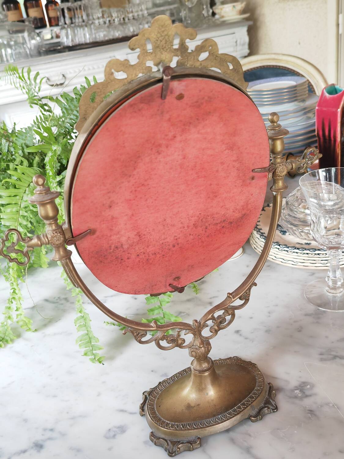 Brass psyche mirror