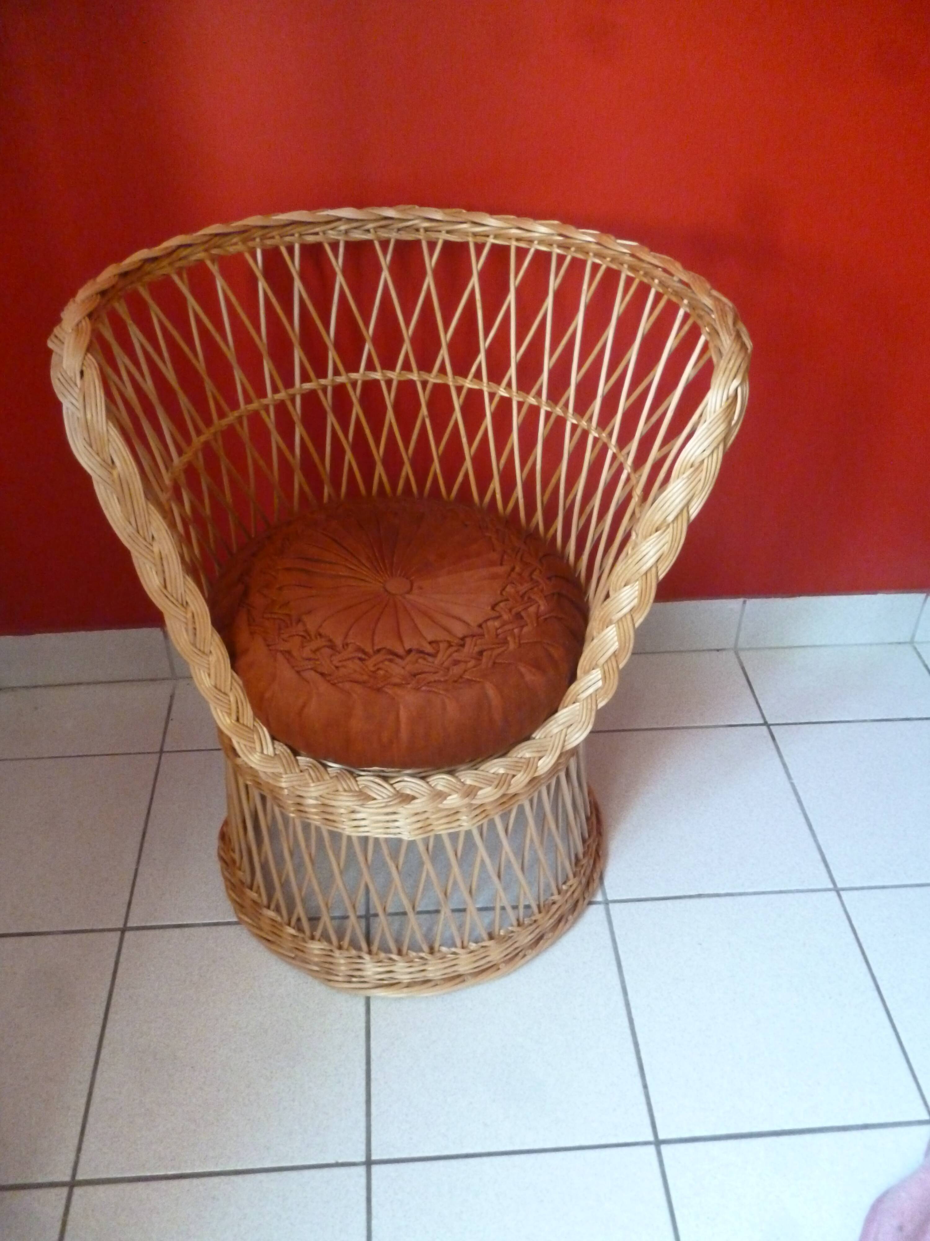 Wicker armchair from the 70s