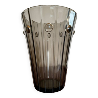 Art Deco amber glass vase