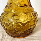 Bottle, amber glass vase angels