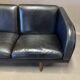 3-seater black leather sofa Scandinavian design 1960