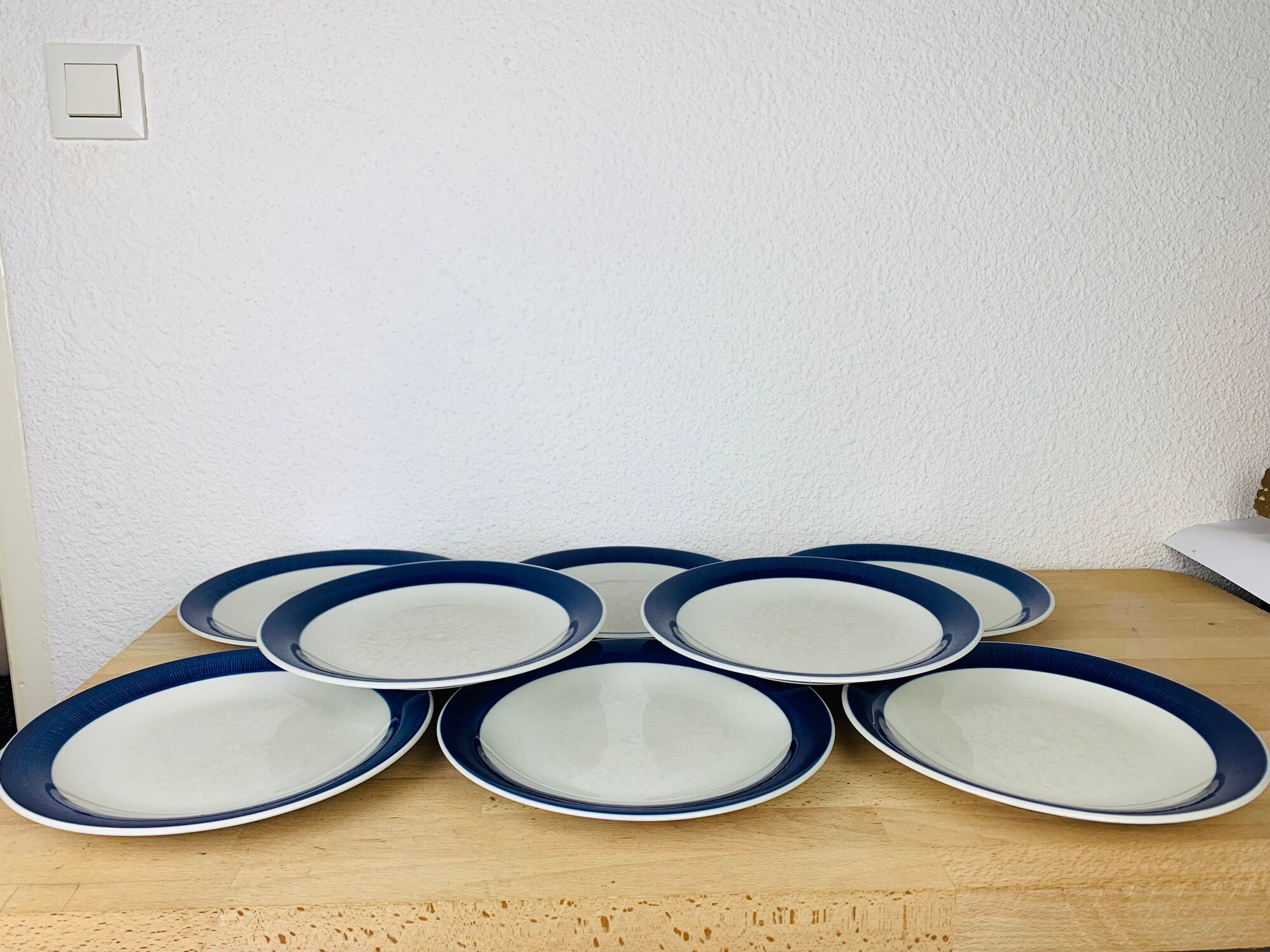 8 Koka ceramic flat plates by Rörstrand Sweden, Scandinavian