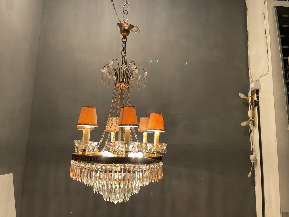 Italian Murano Glass Chandelier, 1950s