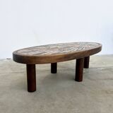 Vallauris oval ceramic coffee table