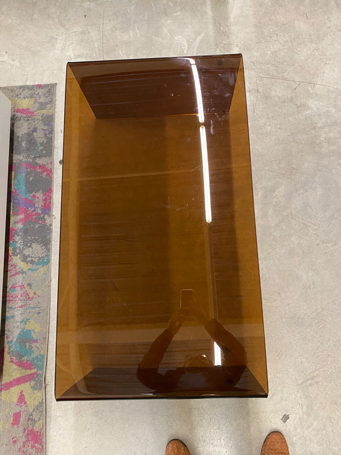 Coffee table deck smoked glass