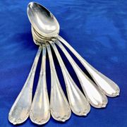 6 cuillères à soupe métal argenté Christofle modèle Rubans croisés