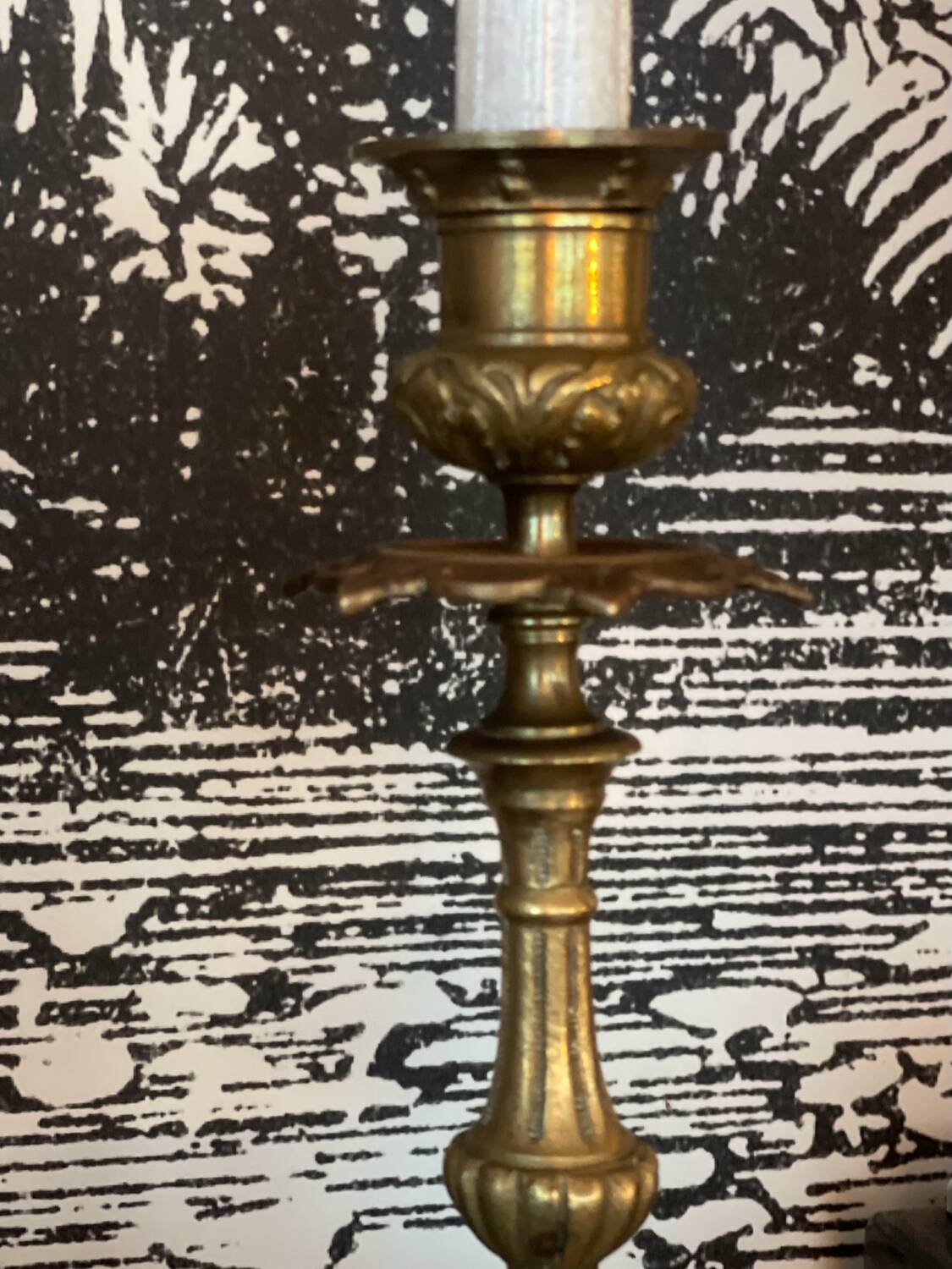 Old bronze candle holder