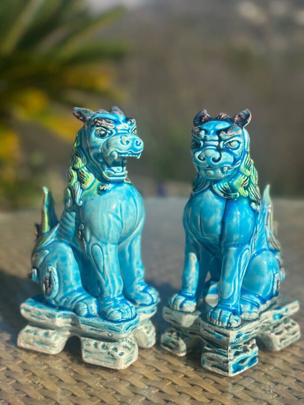 Figurines en céramique Chien Lion