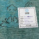 Turkish oushak 6x9 aqua rug for bedroom -aqua vintage rug aqua moon.133