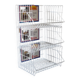 Trio of stackable steel wire baskets vintage italy