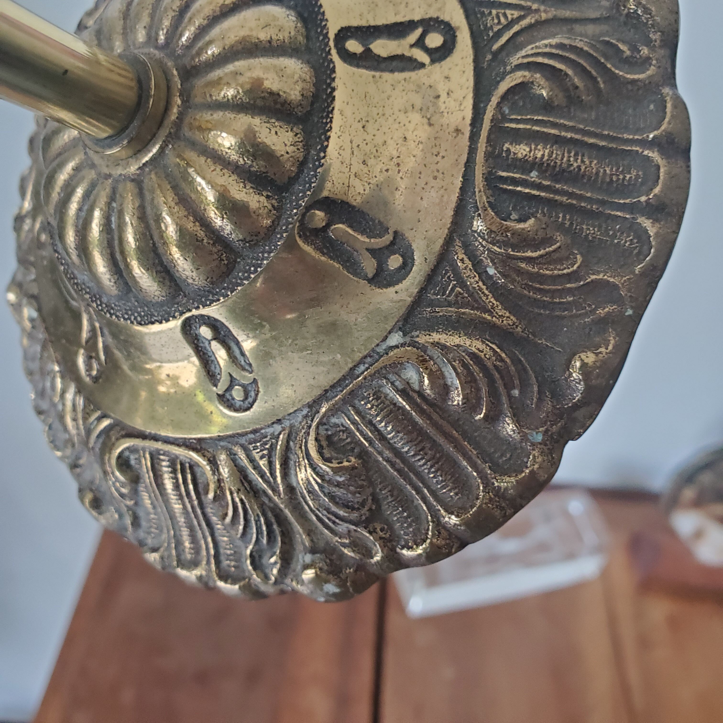 Brass and glass desk lamp