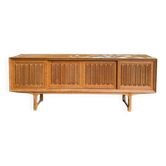 Low Oak Sideboard, Henry Kjaernulf Style, 1960-1970, Danish Design. Mid-Century Modern Style.