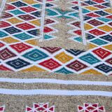 Tapis gris multicolore fait main - 118x68cm
