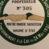 Enamelled lifeguard plaque