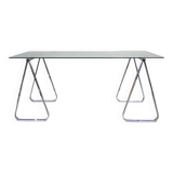 chrome trestle table