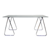 Table tréteaux en chrome