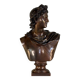 Bronze patina bust medal, Apollo of the Belvedere, bronzier Luppens, 19th century
