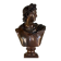 Bronze patina bust medal, Apollo of the Belvedere, bronzier Luppens, 19th century