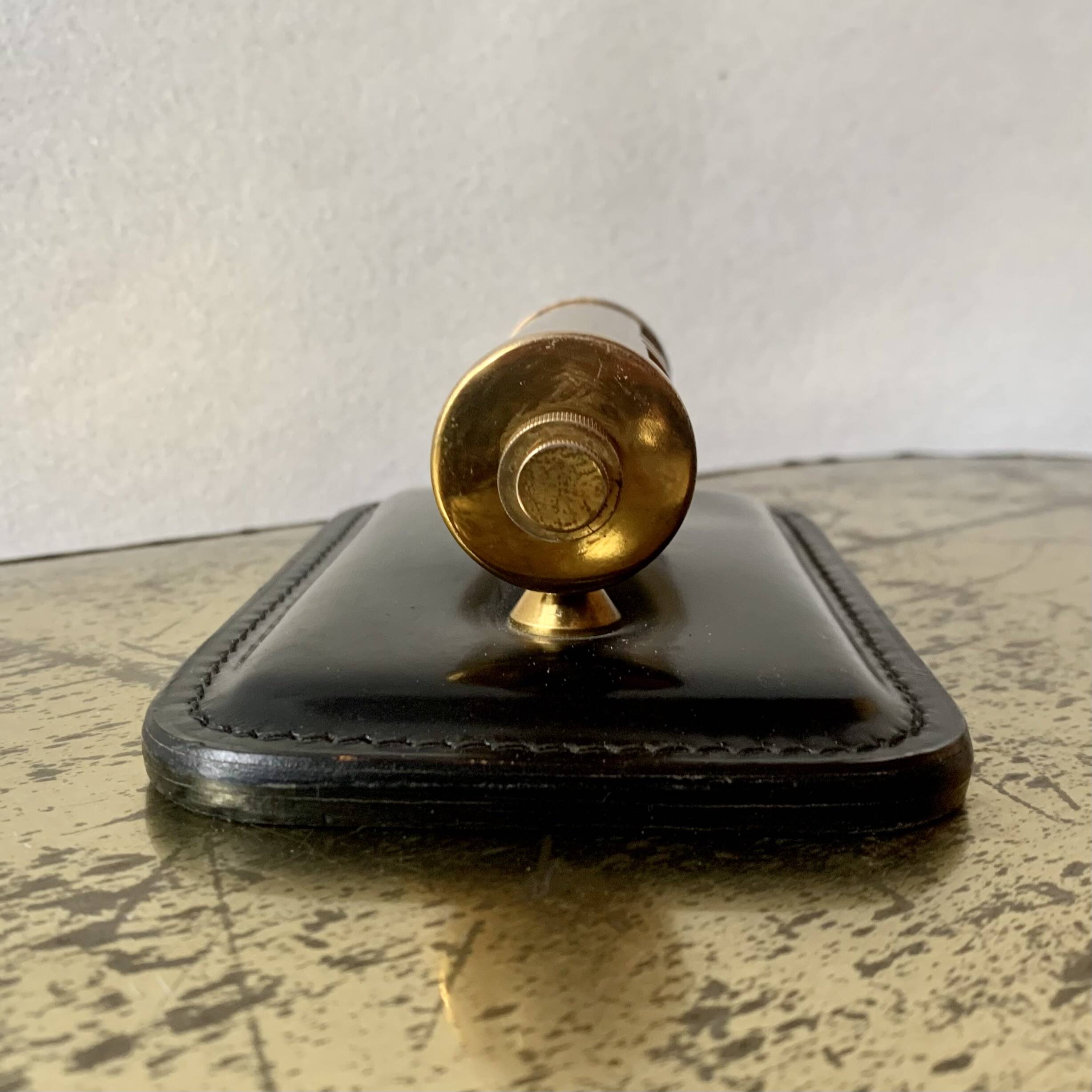 Old perpetual calendar in leather and brass