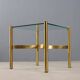 Vintage coffee table in brass and glass, Italian design, 1970s.