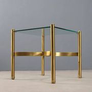 Vintage coffee table in brass and glass, Italian design, 1970s.