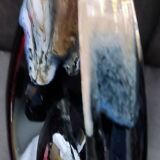 Art Pottery Vase Serpent Stoneware Flame Large Fire Signed: Verdelais.