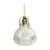 Holophane ridged glass suspension made in Belgium