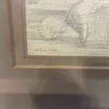 Pencil sketch - shipping rigging , signed