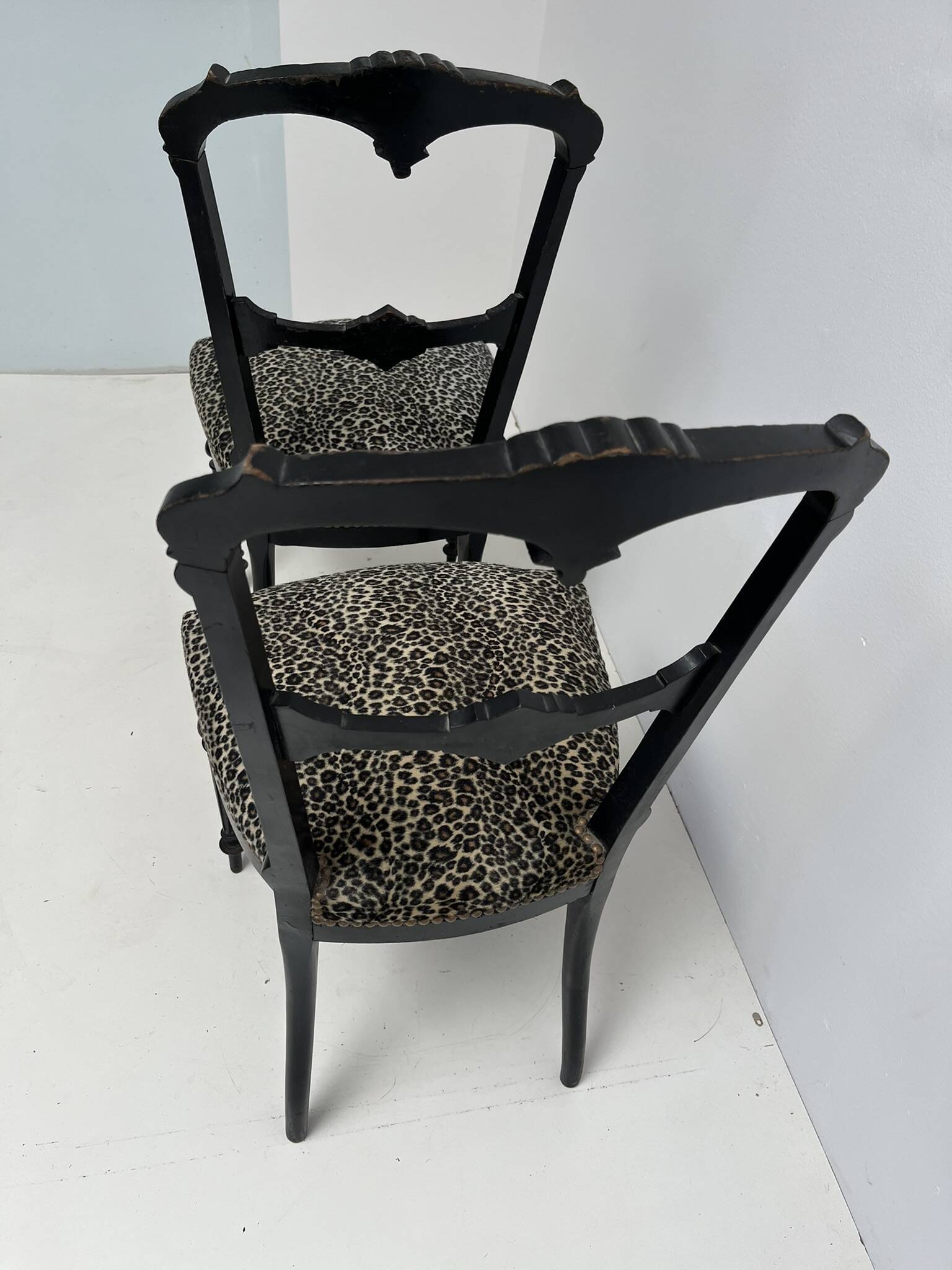 Pair of upholstered Napoleon 3 style chairs
