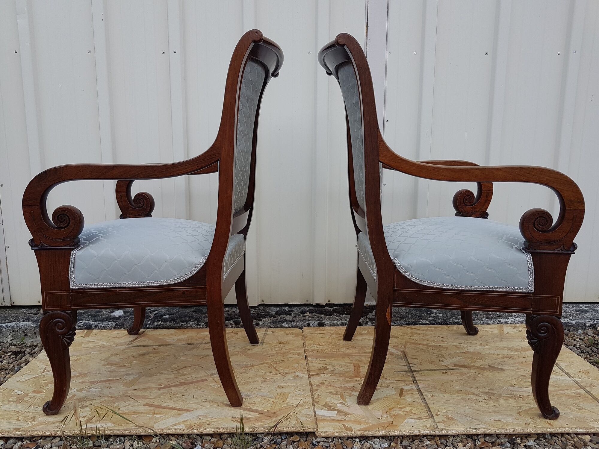 Pair of armchairs restoration style Charles X