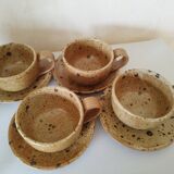 Set of 4 pyrite stoneware coffee cups