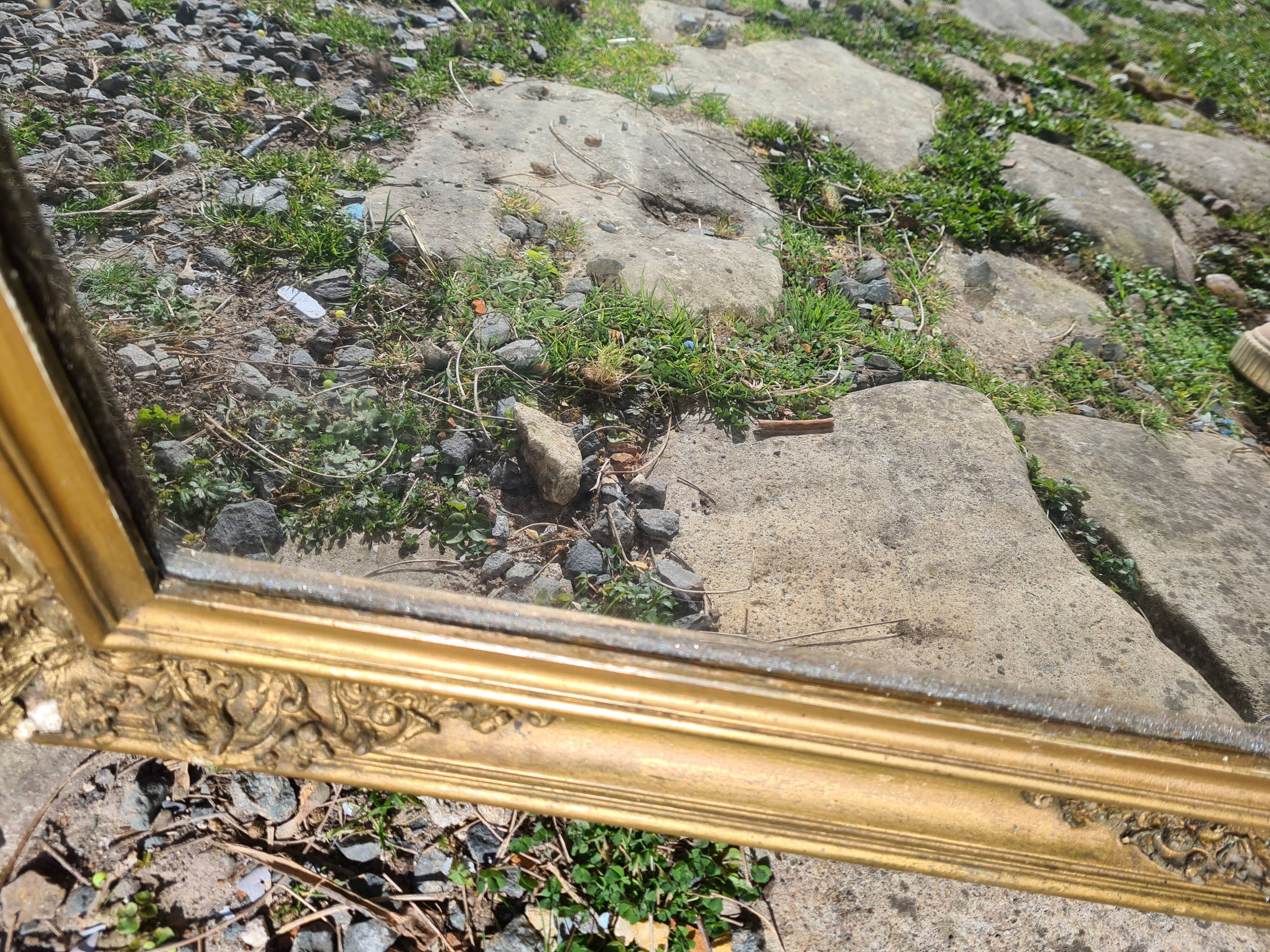 Old large-format mirror 88x133cm