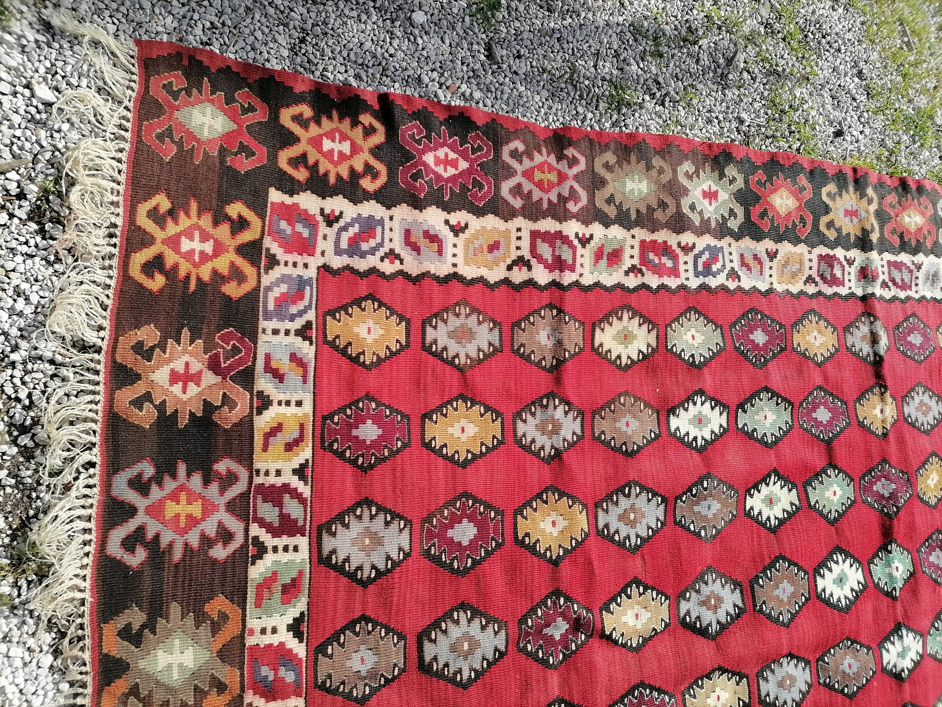 Tapis d'orient kilim double face années 40-50 300 x 205