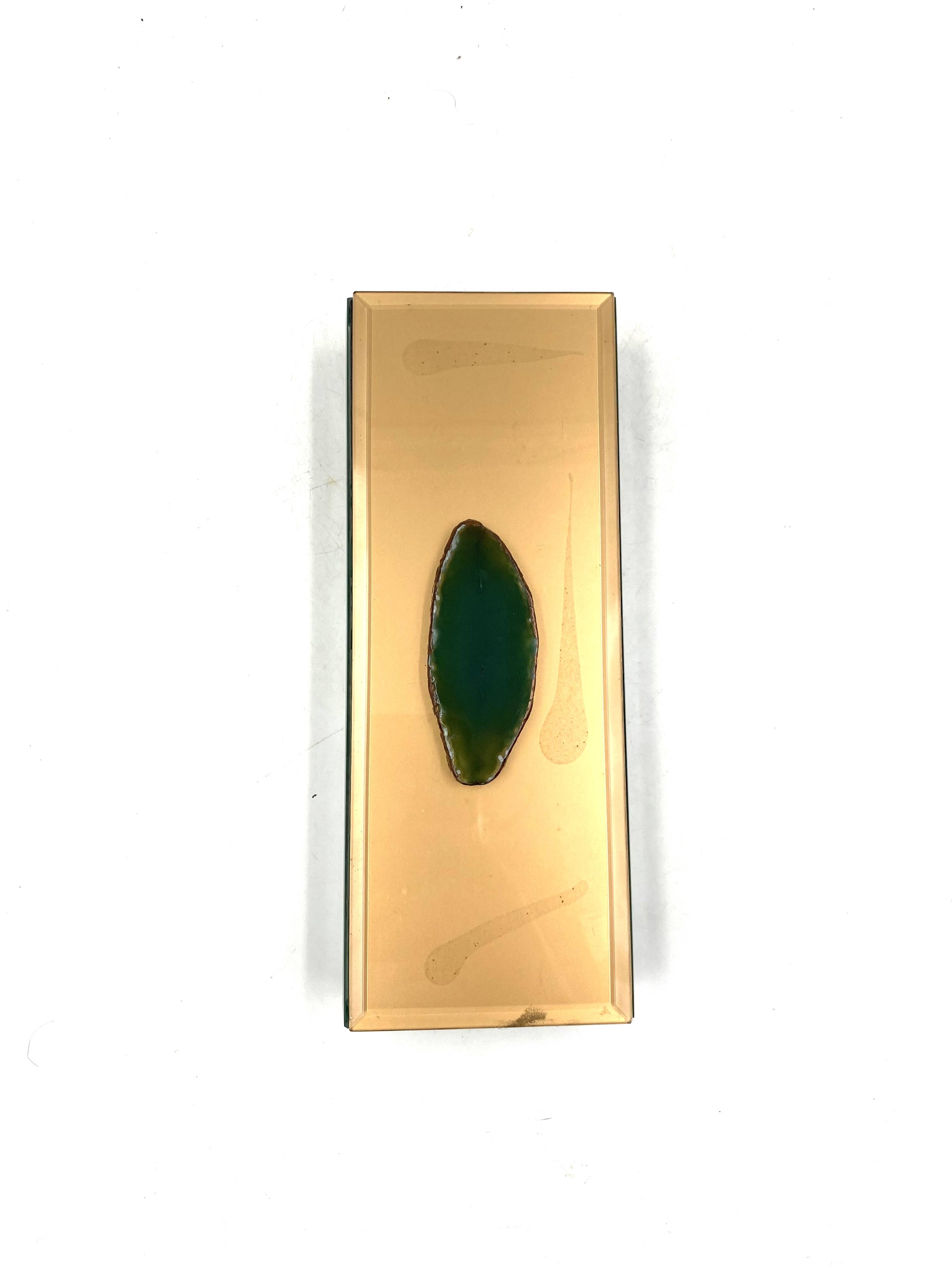 Green glass Jewelry Box, Italy 1980s