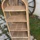Vintage rattan and wicker shelf