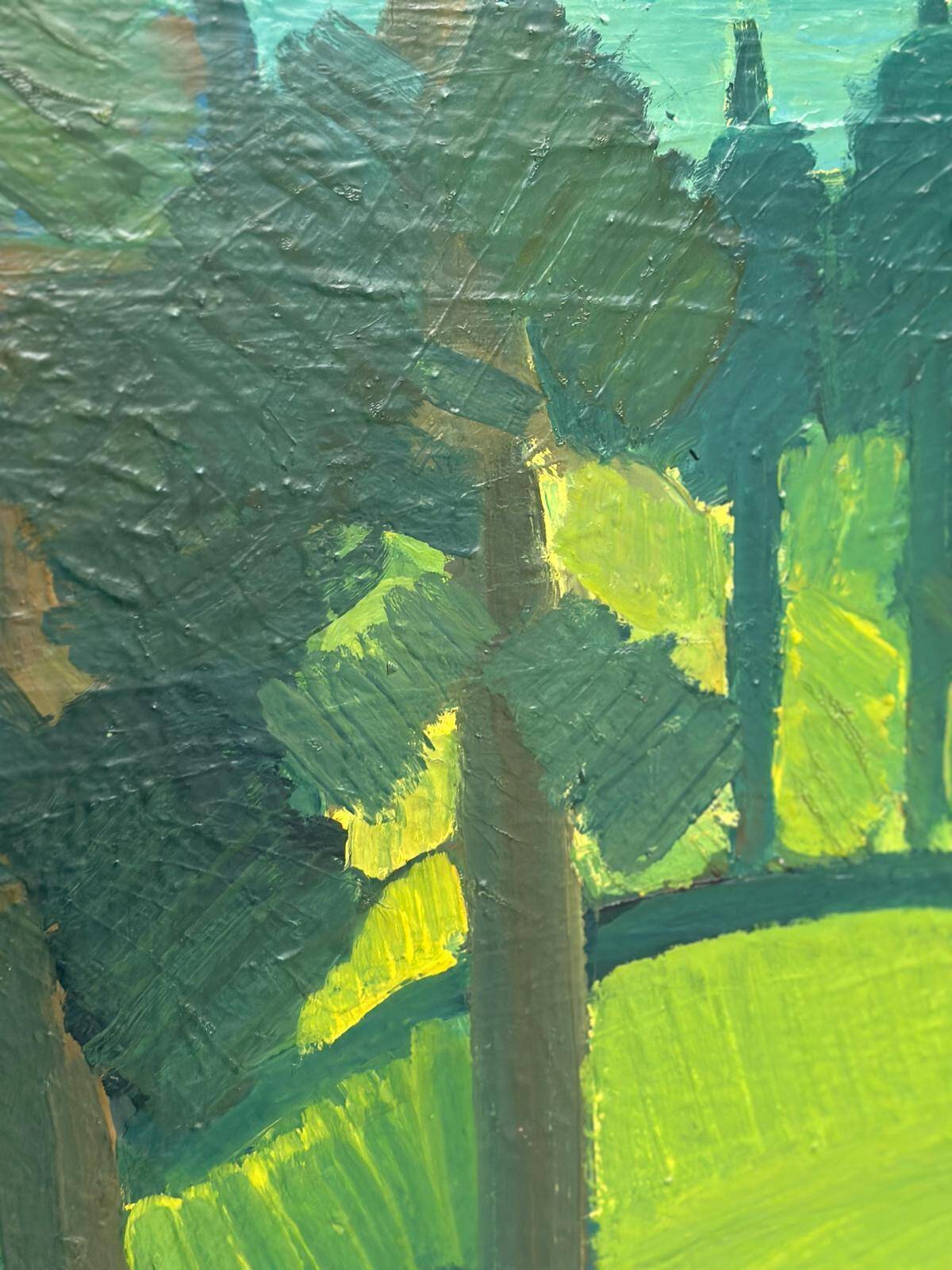Original Mid Century Swedish Oil On Panel – “Forest” By Thage Carlson – Vintage & Framed – 87 × 70 Cm (34.3" × 27.6")