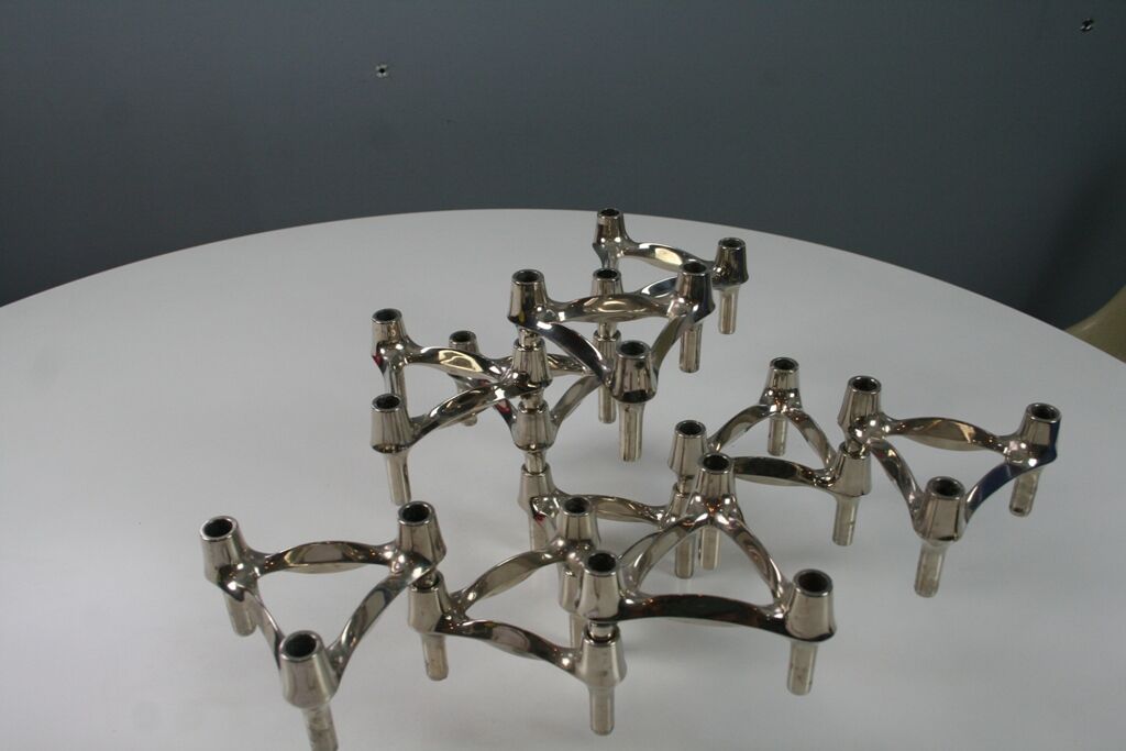Lot of 10 BMF Nagel 1970 modular candlesticks