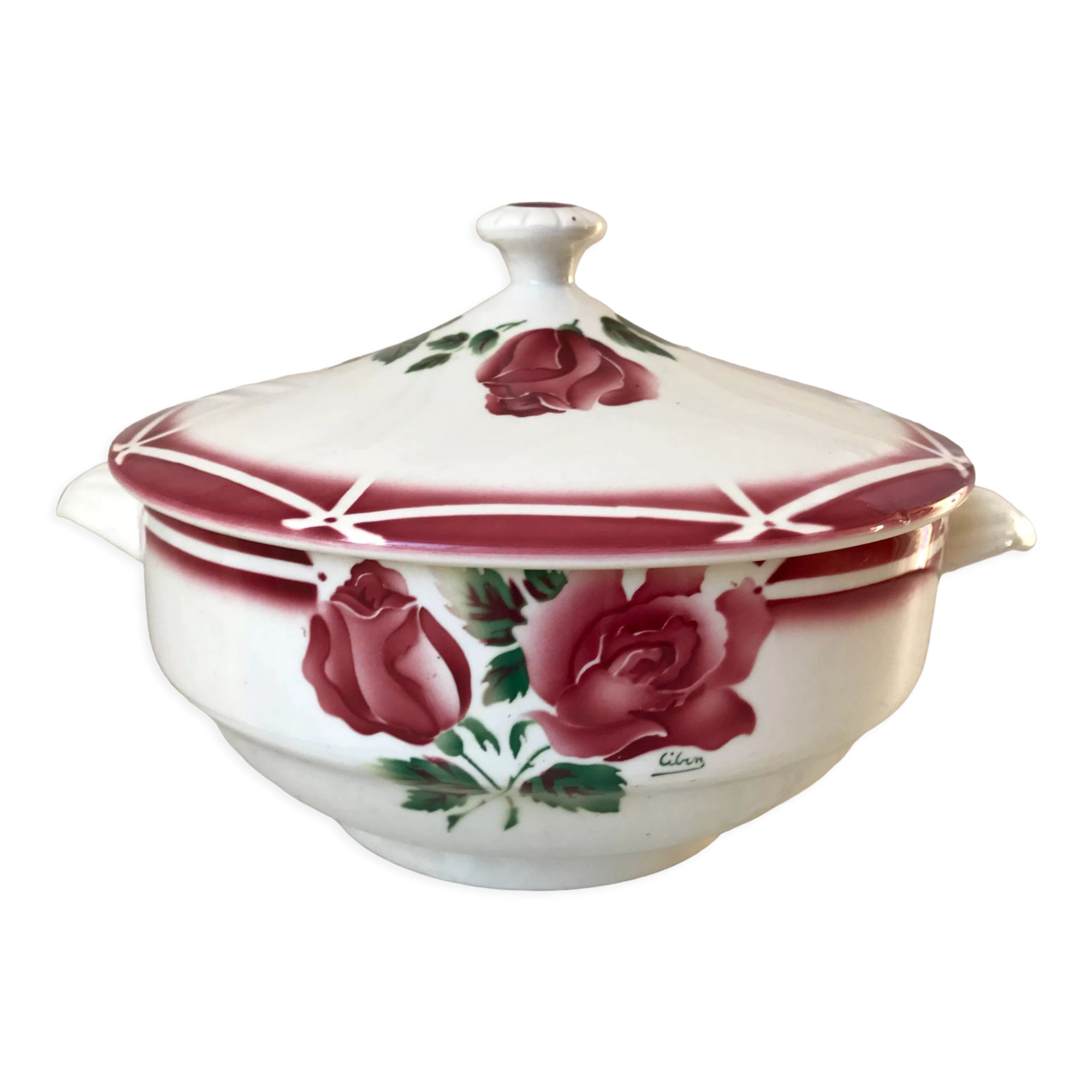 Tureen Digoin Sarreguemines model "Cibon" years 30-40