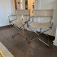 Chaise fauteuil vintage metteur en scène chrome & cuir beige