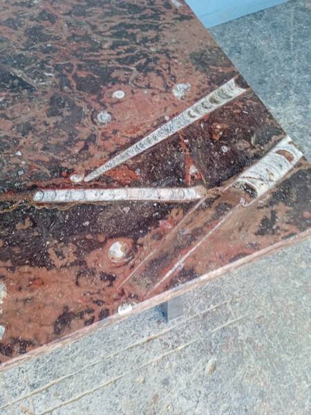 Fossil marble design coffee table 124cm