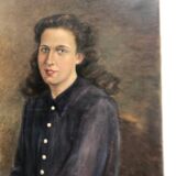 Oil portrait of a young girl by Paul Hulin